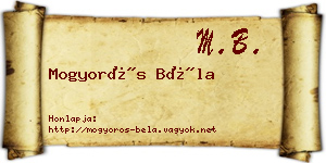 Mogyorós Béla névjegykártya